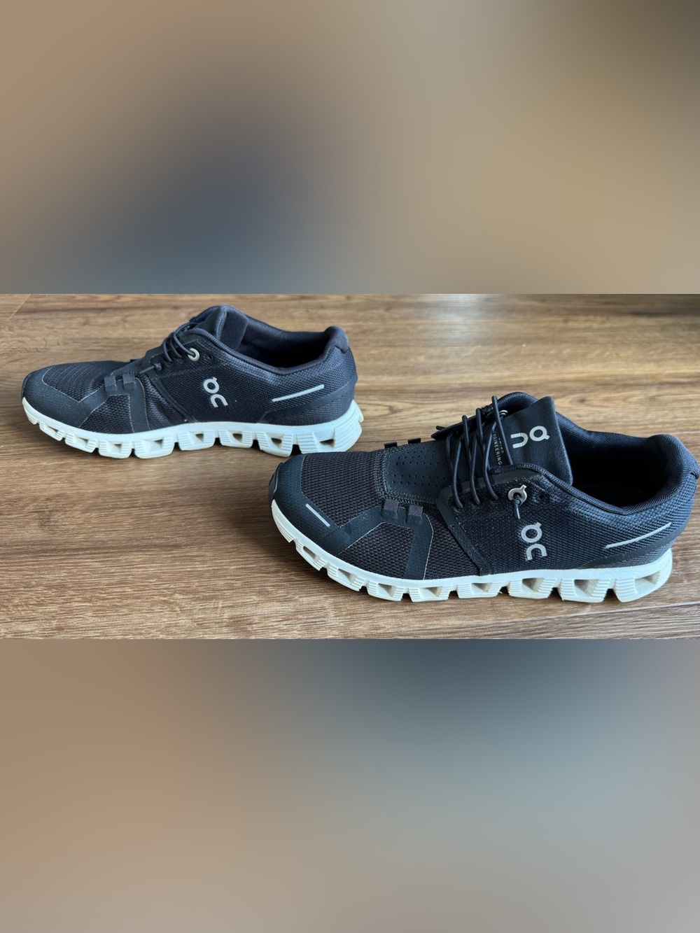 On Cloud Women's Athletic Shoes in Black/White